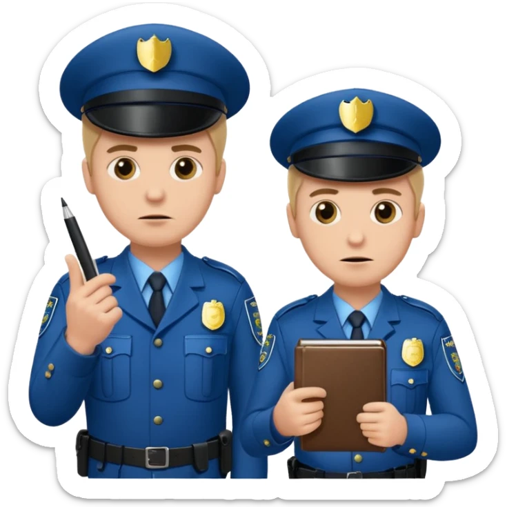 show two british policemen, with one who looks like Nicolas Angel from Hot Fuzz holding a notebook, pointing at the other and saying "what he said" sticker