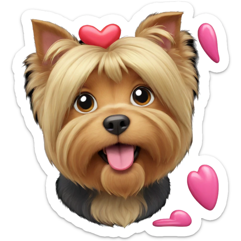 dog with heart tongue out sticker