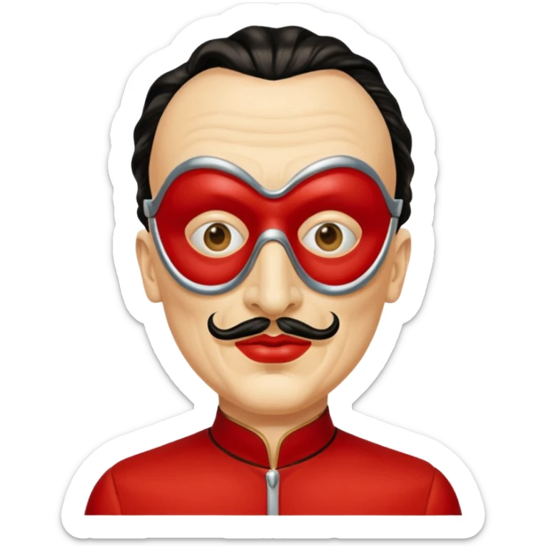Emoji de la película La casa de papel máscara y la ropa rojo y la máscara color crema  realista  sticker