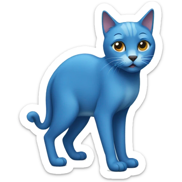 Blue cat sticker