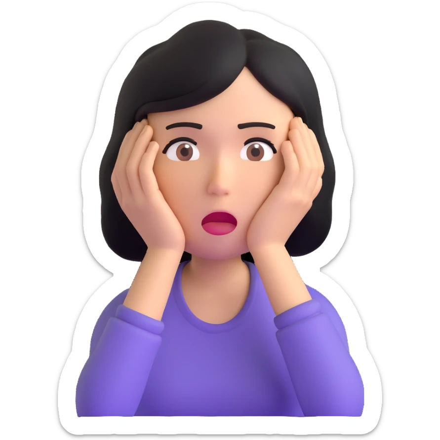 a woman looking frustrated sticker