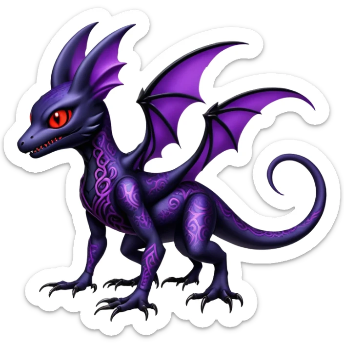 Shiny Epic Badass Gothic Dark Evil Noibat-Salandit-Littem-Hybrid (full body) sticker