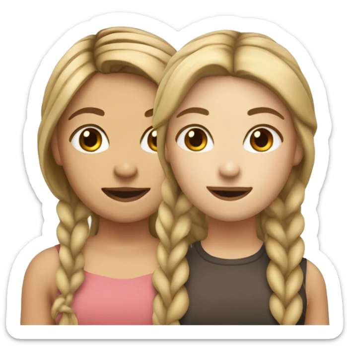 two girls one with a brown plait and the other dirty blonde straight hair sticker