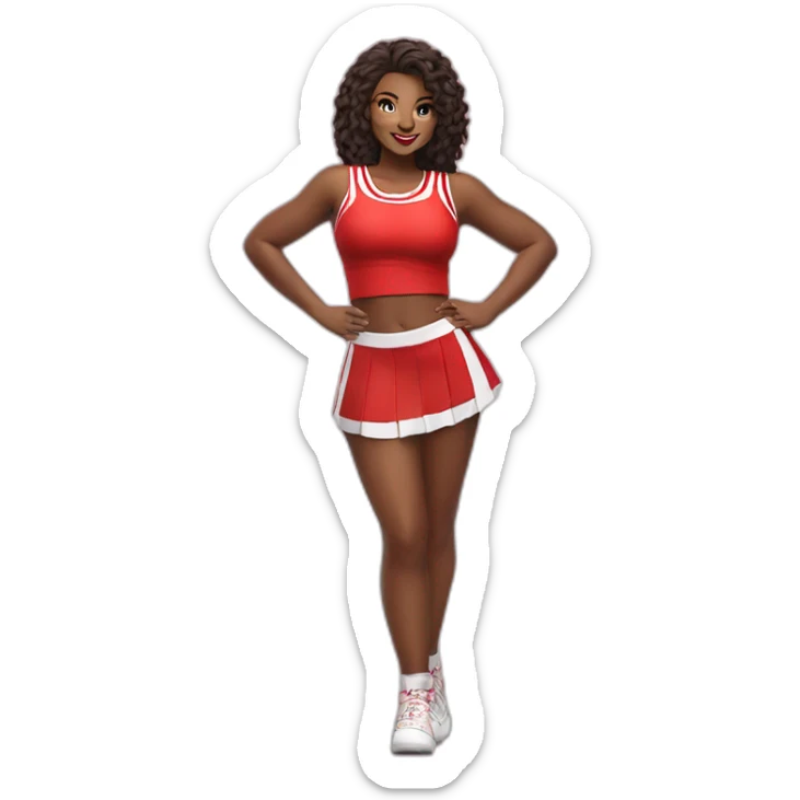 Full body curvy beauty cheerleader short skirt skirt sticker