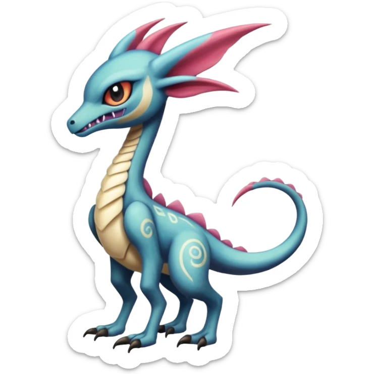 Tropical tribal tattooed master insane creepy saner monsterous Meloetta-Sergal-Cresselia-Palkia-Stitch-Fakémon-creature-hybrid sticker