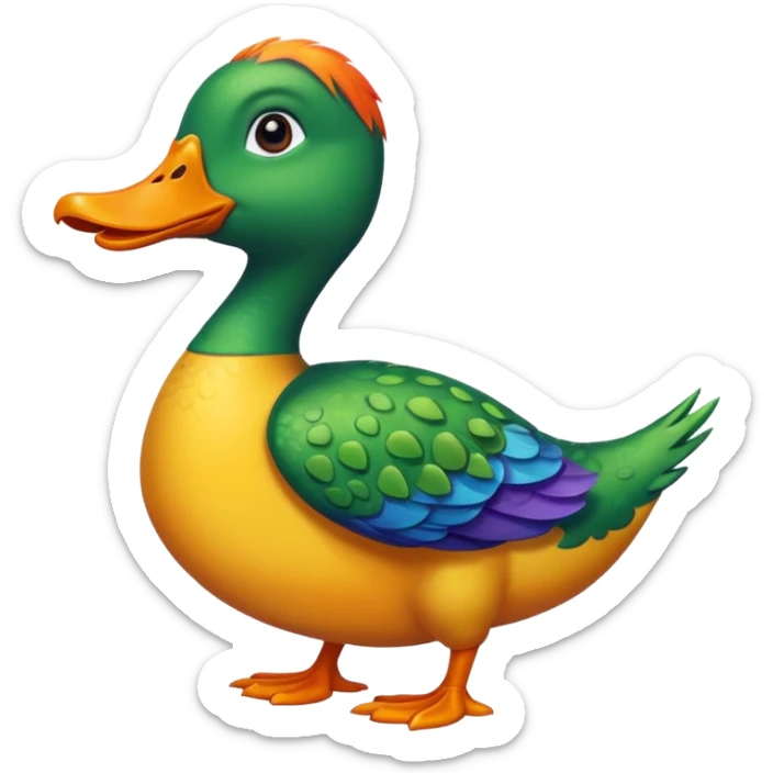 Dinosaur duck sticker