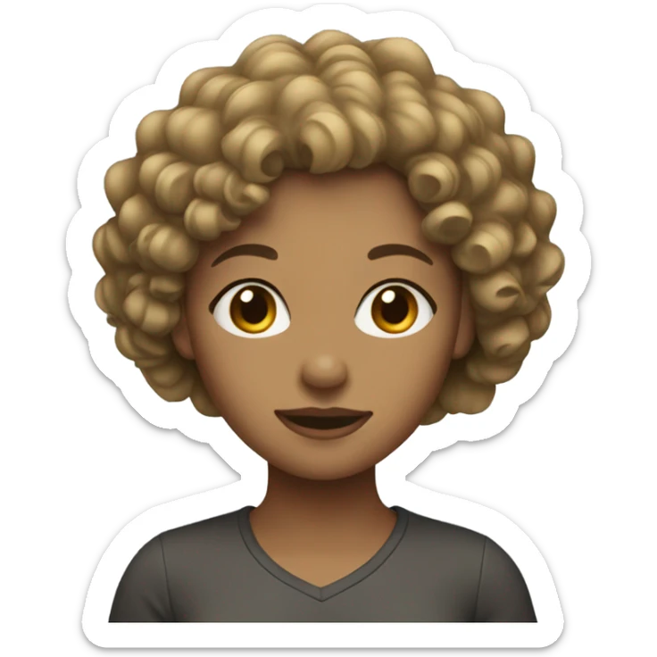 Dark blonde, curly hair, white girl sticker