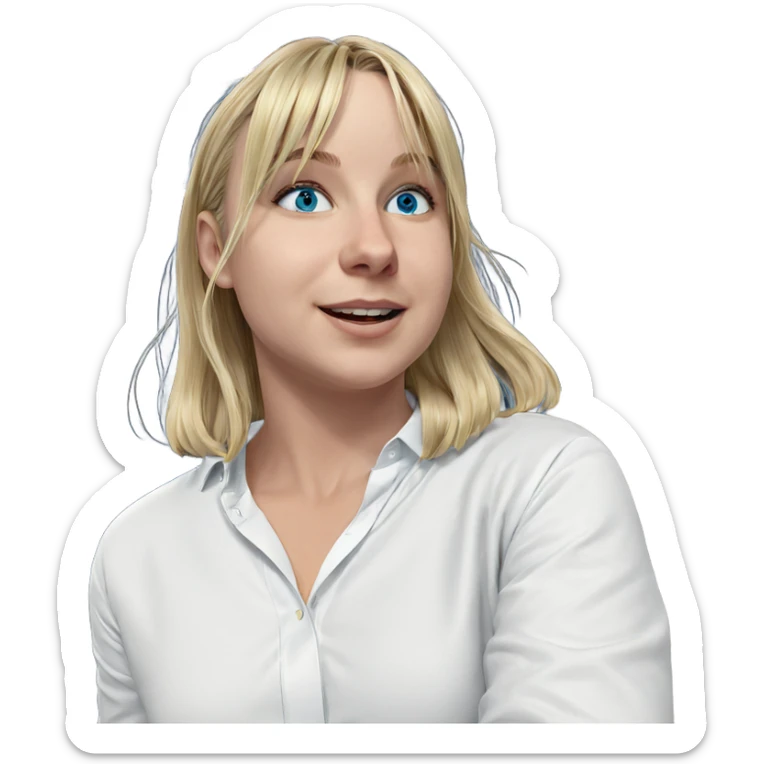 blonde girl with blue eyes sticker