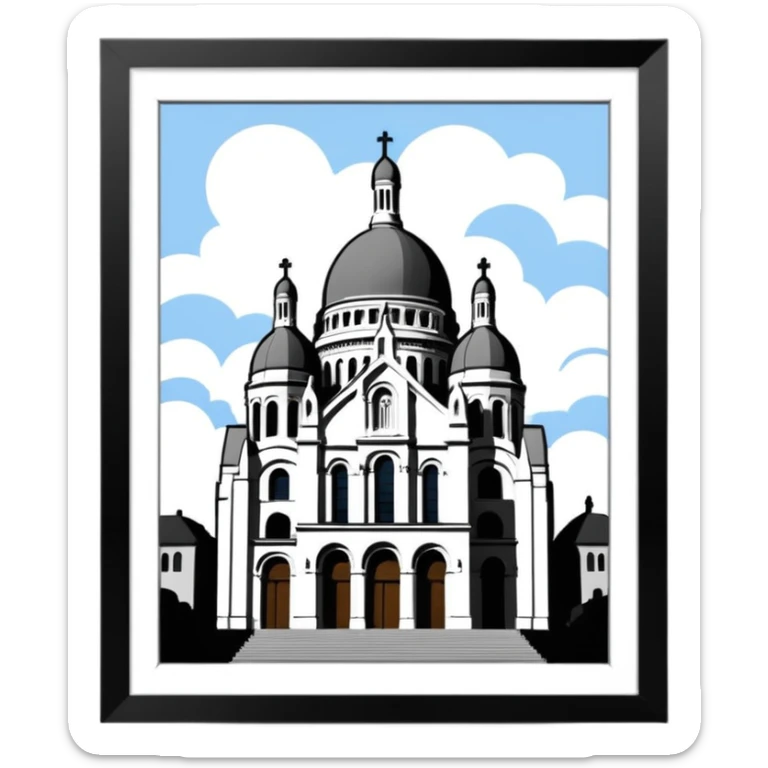 
now I want the Sacre Coeur church in black and white sticker