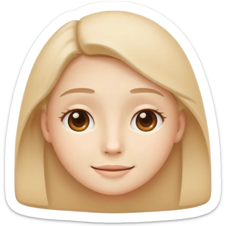 minimal flat emoji of a calm face,
soft closed-mouth smile,
relaxed eyes,
gentle and balanced emotion,
pastel beige and warm tones,
modern wellness app style,
no cartoon exaggeration,
transparent background,
vector style
 sticker