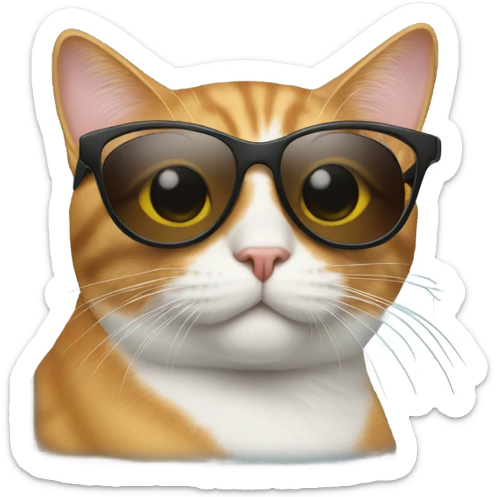 Cat with sunglasses sticker