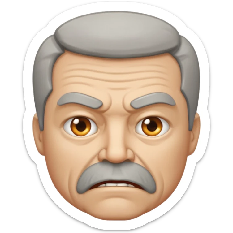 50 year old white male with an open mouth. Only his mouth is made of concrete with thick sides resembling a street gutter. He should look slightly angry but the joke is on him. sticker