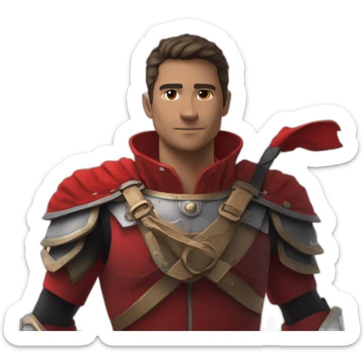 Personne avec un brassard rouge au bras et qui lève son bras vers le ciel sticker