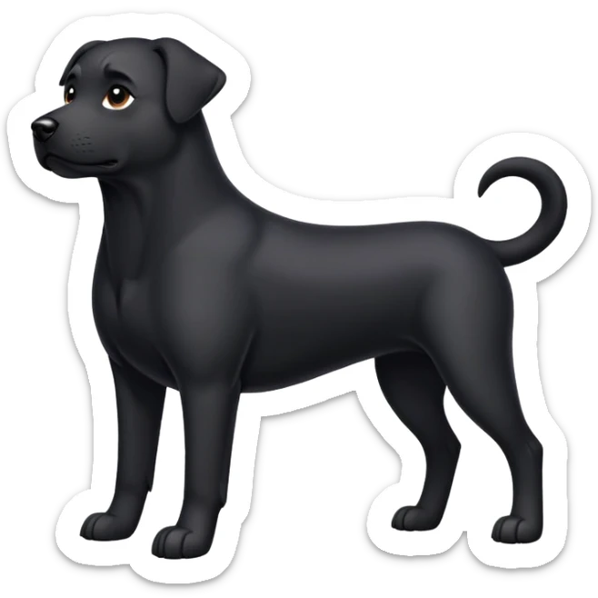 Black dog sticker