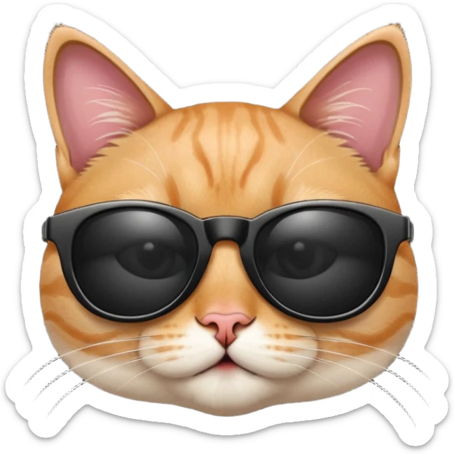 Cat with sunglasses sticker