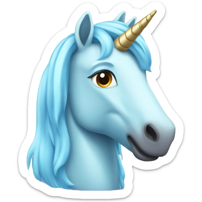 Light blue unicorn birthday sticker