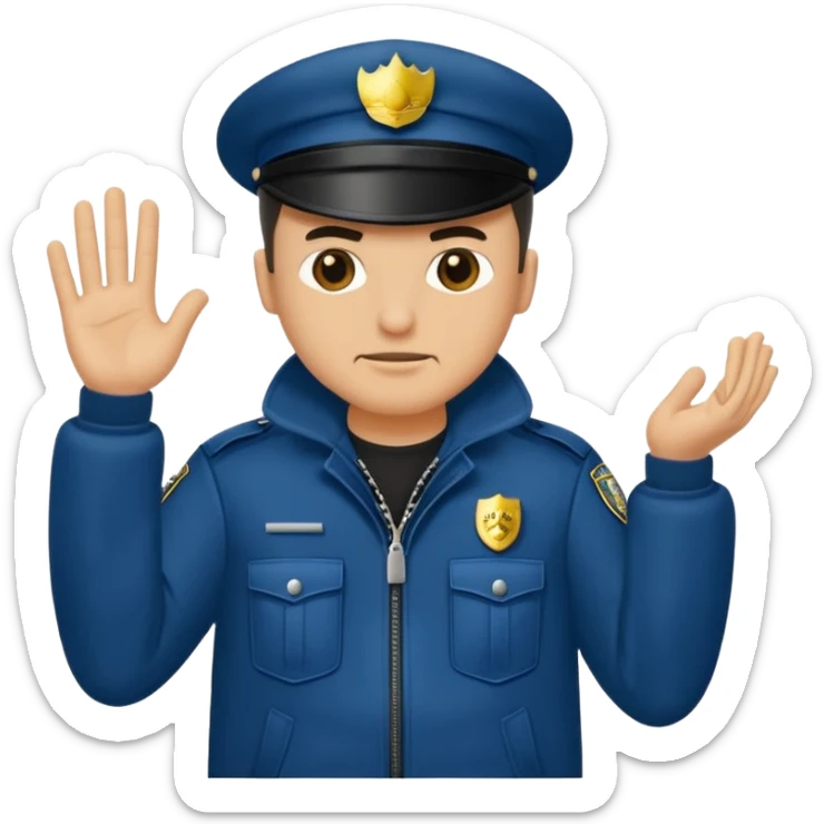 Peux tu me faire un policier gangster avec une cagoule qui fait des doigts d’honneur  sticker