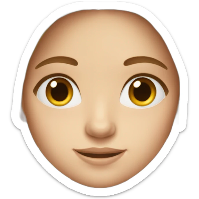 Girl with long brown hair brown eyes white skin on a Apple laptop sticker