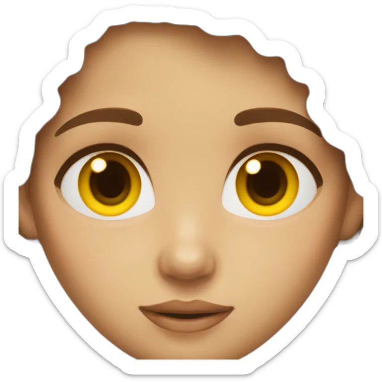 Girl with brown hair brown eyes and yellow skin sticker