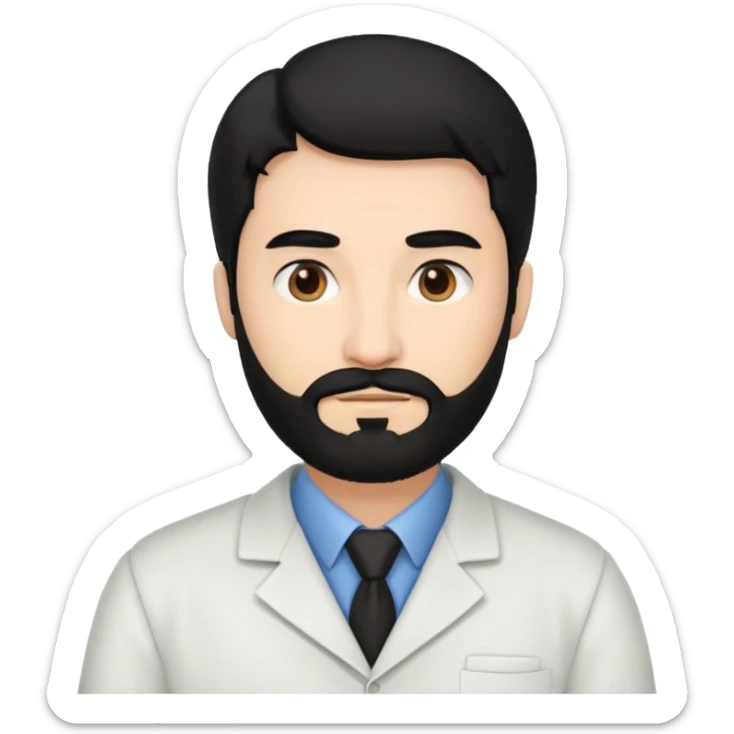 Professor in the la casa de papel TV show, with black hair and beard sticker