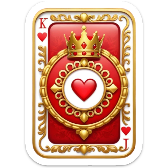 King of Hearts solitary  with out the card only the symbols sticker