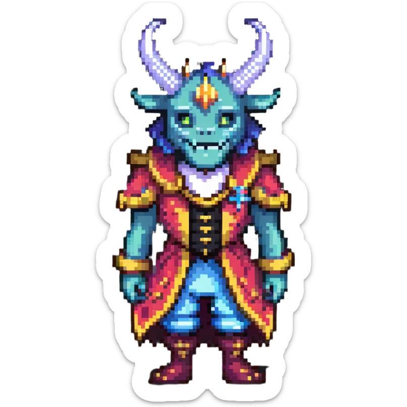The Beast from Beauty and the Beast, monster prince with horns and fancy clothes sticker