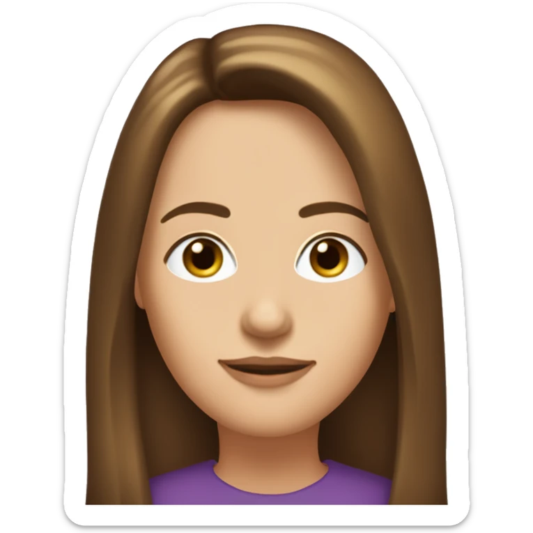 50 years old straight long brown hair styling small almond brown eyes with small g8lases sticker