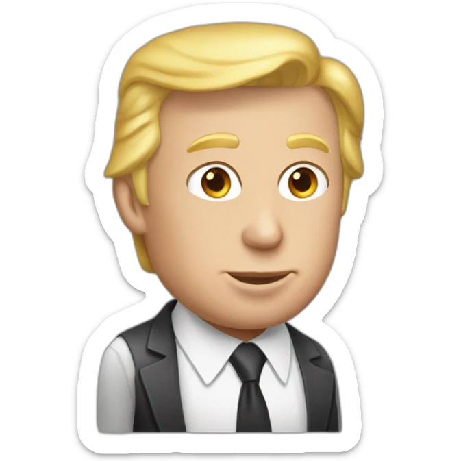 Elon Musk with the hair of donald trump sticker