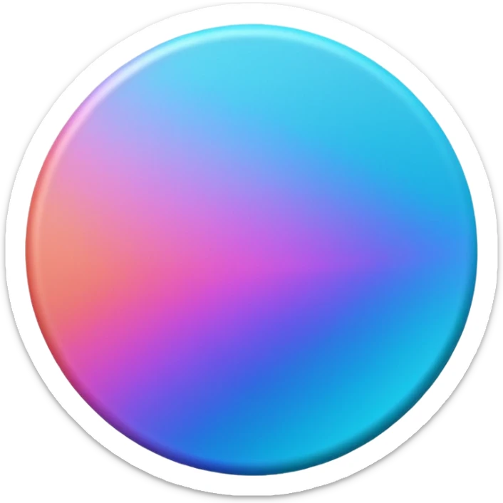 
coin color in in gradient of turquoise, blue, pink, purple, and coral metal texture
Rotate coin 90 degree  3d effect sticker