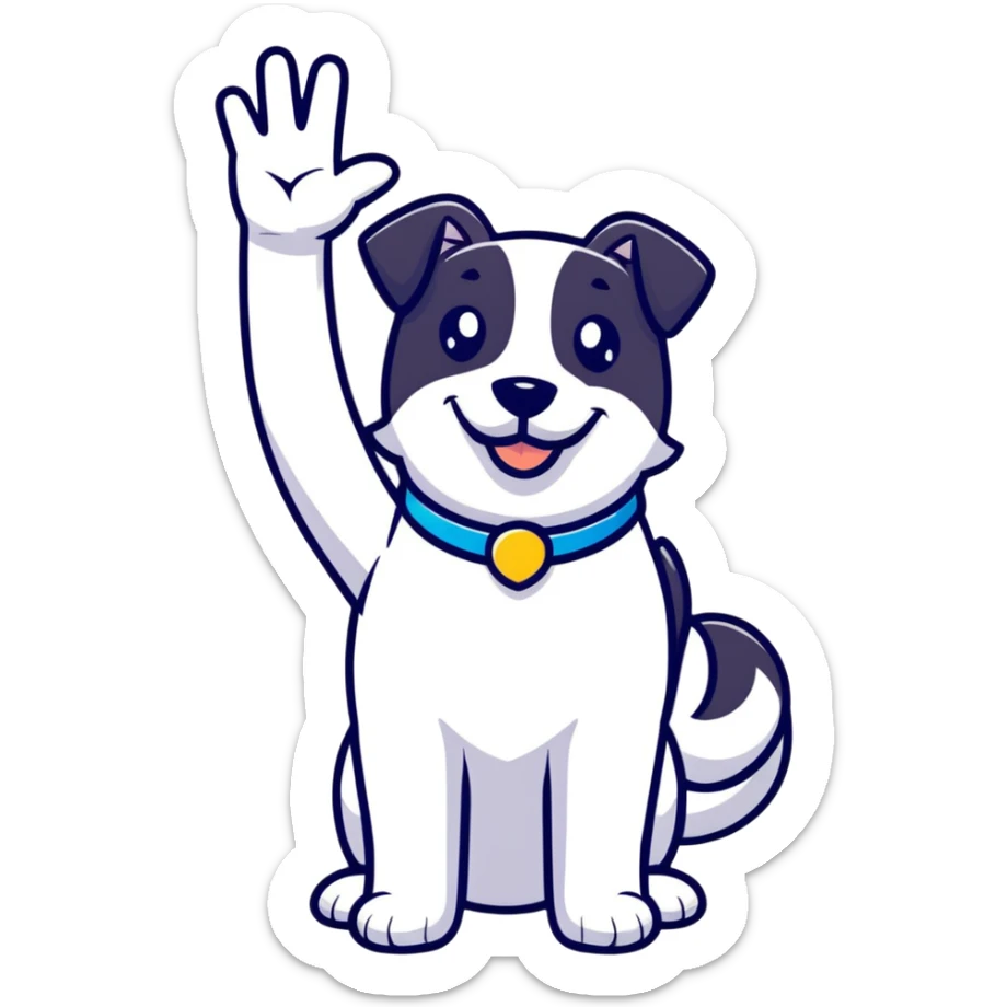 A proud cartoon dog giving a perfect OK hand gesture with sparkles all around sticker