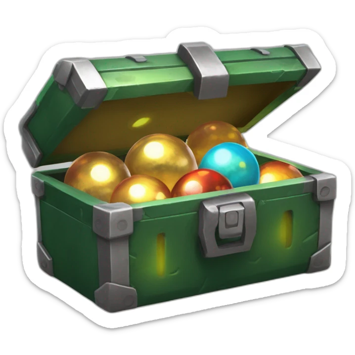 Pokemon Game LootCase Color DarkGreen Rich Treasure Legendary Epic Pokeballs Pokemons and Pokemon Items Inside this have Shiny Glow sticker