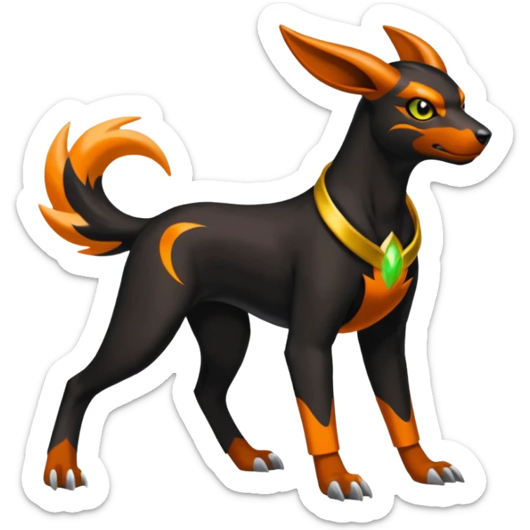 Shiny 4-legged Electrike-Virizion-Amaura-Houndoom-fusion, full body sticker
