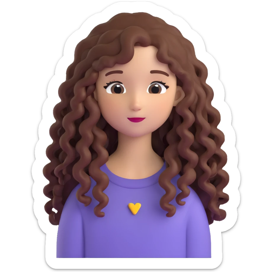 pretty black girl with long curly hair sticker