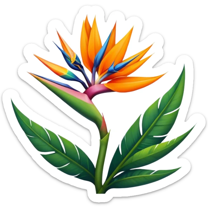 the flower the bird of paradise logo with the letter A sticker