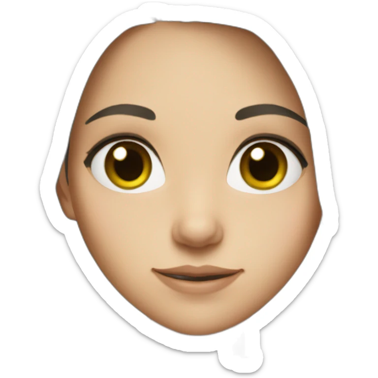 a girl with long brown hair, gray-green eyes sticker