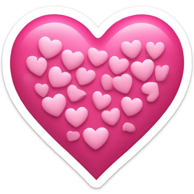 Pink heart with a bunch of pink hearts surrounding it  sticker