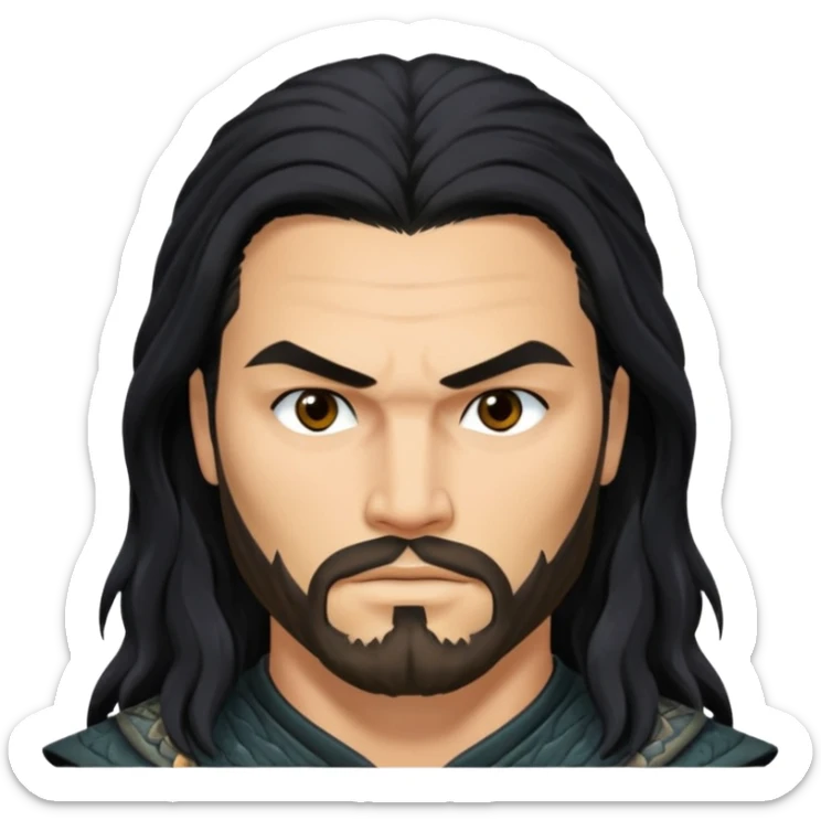 jason mamo long hair from Games of throne character face only younger sticker
