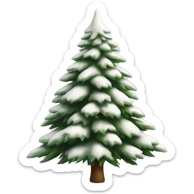  actual white fir christmas tree isolated.  sticker