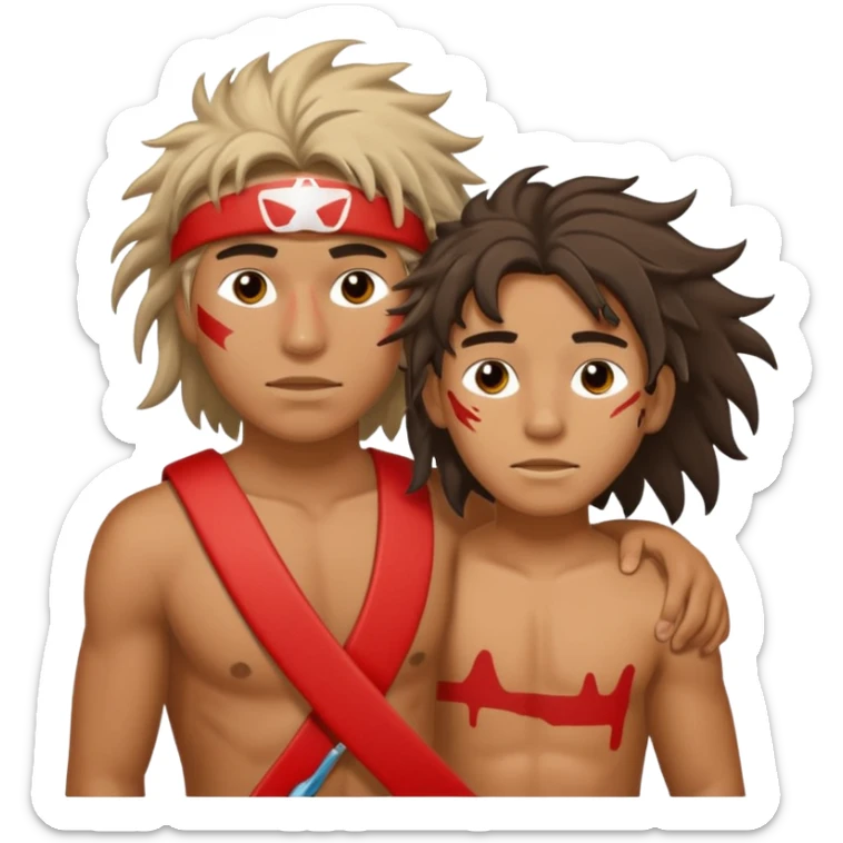 Lifeguard Native American Teenager with messy hair rescuing someone sticker