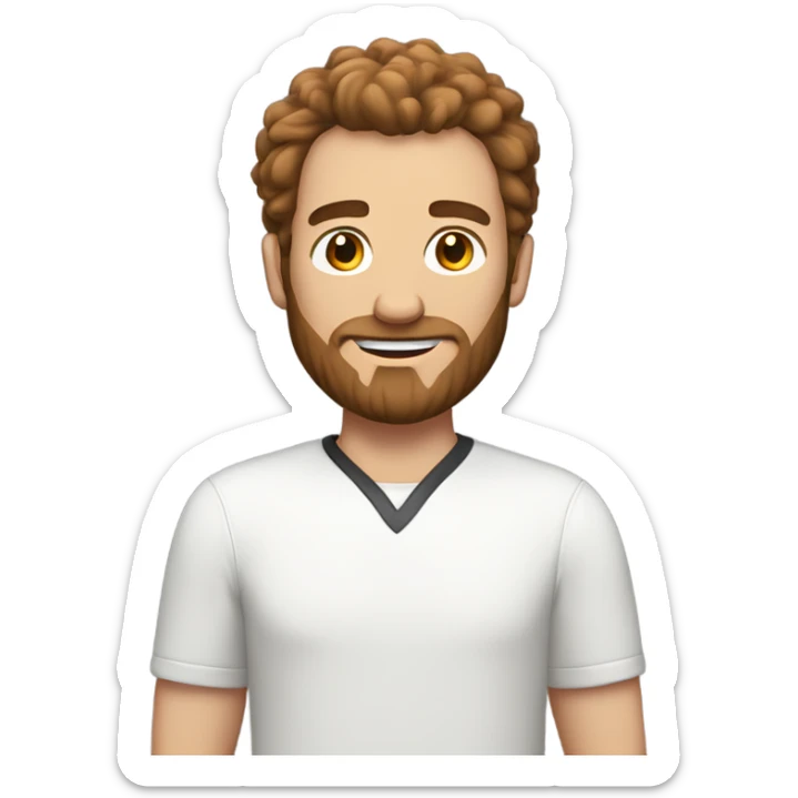 White man with brown hair and very hairy arms but no hair on hands sticker