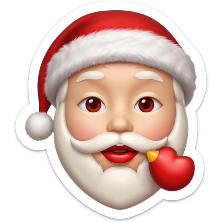 crea uno emoji 3d de unos labios tirandole un beso a mi esposa con un esenario de nabiadad sticker