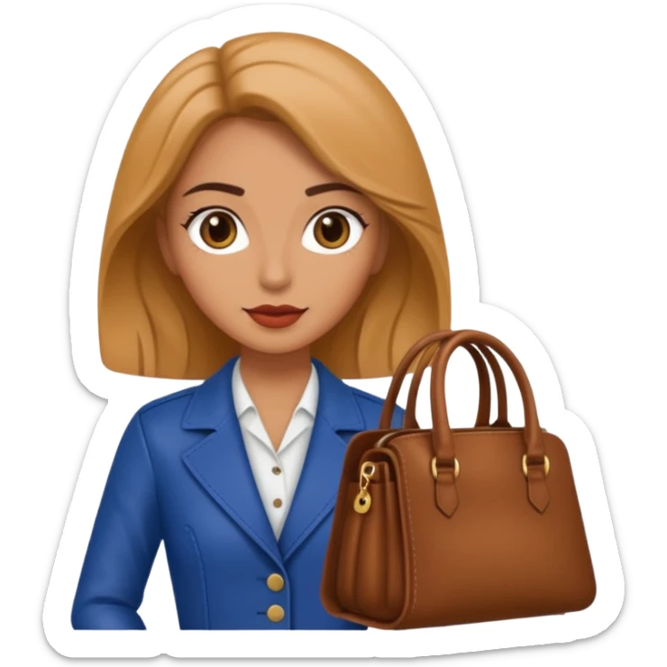 italian female with italian fashion style, holding bag sticker