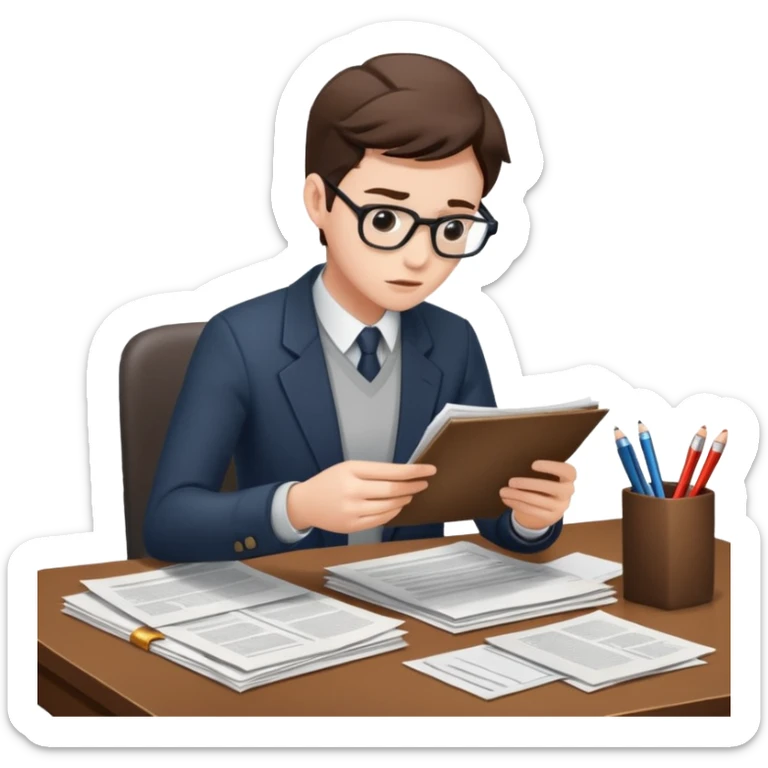 A person undertaking a manual review or triaging of the inputs of events sticker