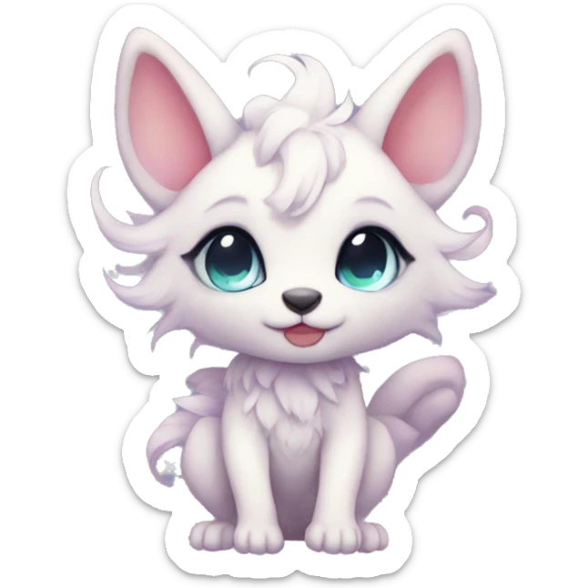 Kawaii bright fantasy ethereal anthro fursona animal sticker