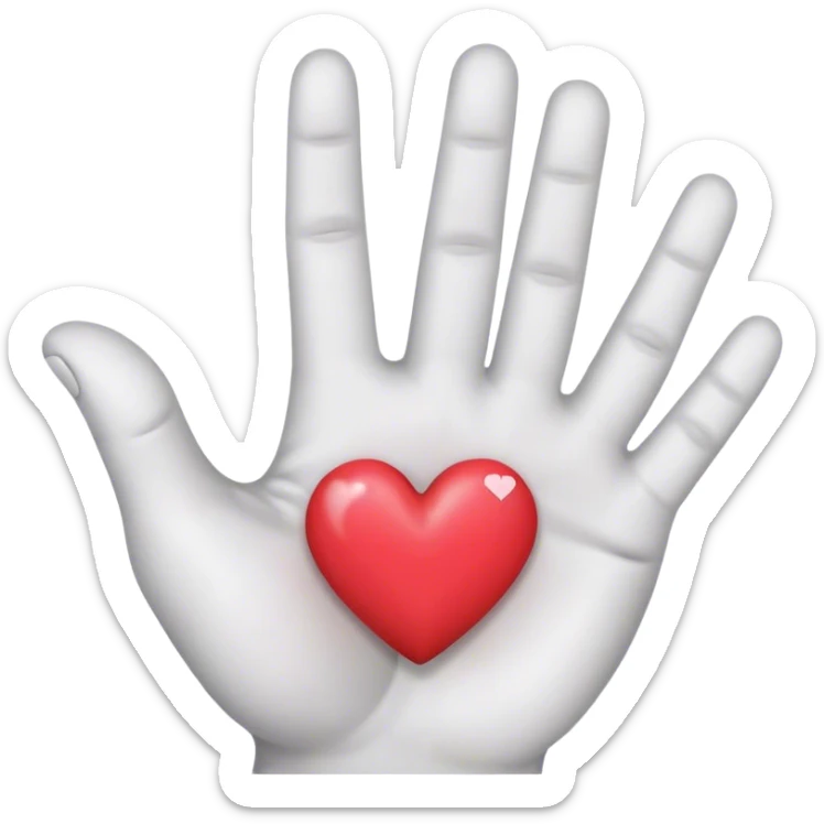 Small heart coming out of 2 fingers making korean heart sticker