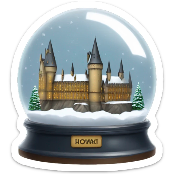 hogwarts , snow globe, 4k, no background sticker