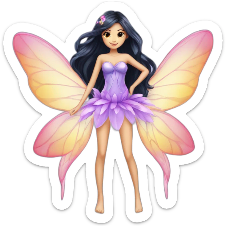 bloom-the-winx-girl-fairy-wings-dark-hair sticker