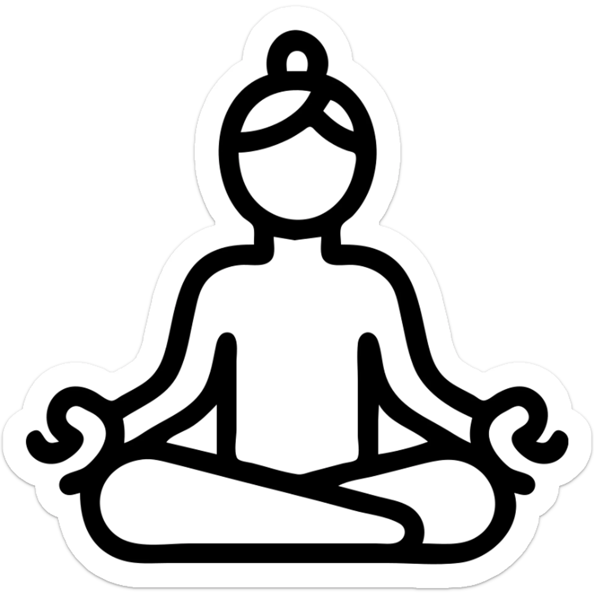 icon on the theme of yoga guru classes. image of a person in asana pose sticker