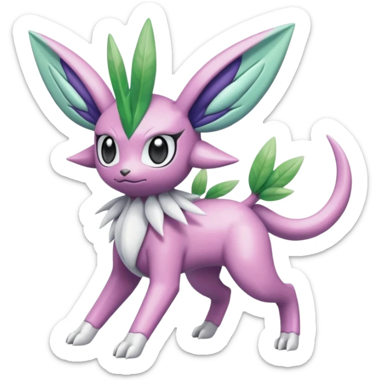 Palkia-Dialga-Shaymin-Meloetta-Celebi-Espeon-fusion-animal-Fakémon-creature  sticker