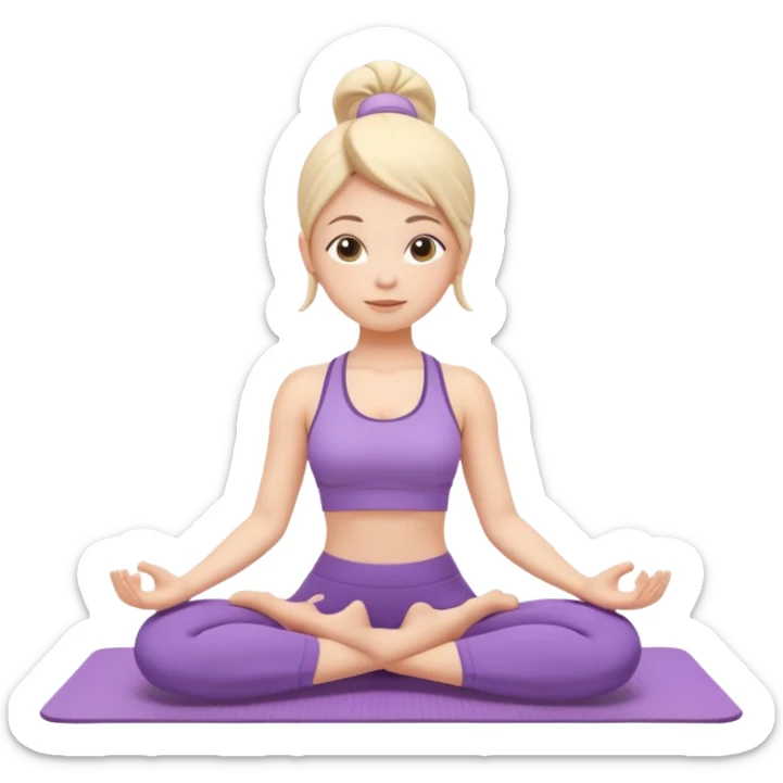 cute yoga coach character, calm expression, yoga mat, simple sporty outfit, 3D cartoon, mobile game icon style, clean background, no text, no watermark
 sticker